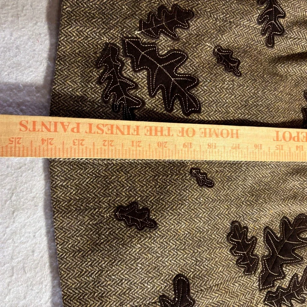 Talbots Womens Vest Tan Brown Herringbone Oak Leaf Applique Button Front Size S‎ - Picture 7 of 10